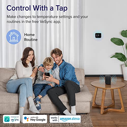 LEVOIT Smart Thermostat for Home, WiFi Programmable Digital Thermostat, Works with Alexa and Smart Sensor, Energy Saving, Large Touch Screen, C-Wire Adapter Included, DIY Install, Aura 400S, White