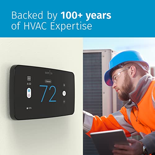 Sensi Touch 2 Smart Thermostat with Touchscreen Color Display, 100 Years of Expertise, Programmable, Wi-Fi, Data Privacy, Easy DIY, Works with Alexa, Energy Star Certified, ST76, C-Wire Required