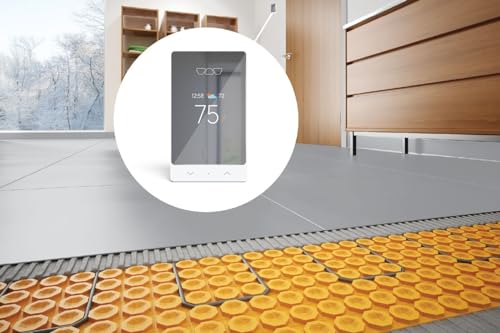 Schluter Ditra-Heat-E-RS1 Smart Thermostat with Floor Sensors, Energy Tracking, GFCI Protected - Ideal for Home Floor Heating - Mirror-Finish, App Control, Voice Assistant Compatible - DHERT105/BW