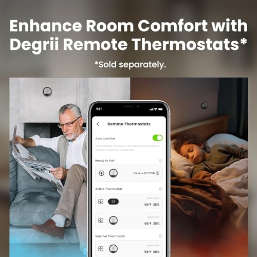degrii Smart Thermostat - Smart Thermostats for Home with App Control, Multi-Schedule Programming, Geofencing, Easy DIY Setup, Programmable Wi-Fi Thermostat, Black