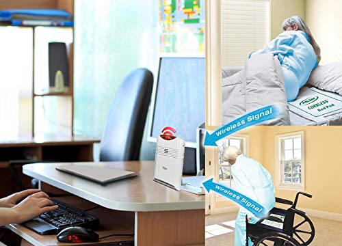 Smart Caregiver Bed & Chair Exit Alert System - Wireless Monitor with Pressure Sensor Pads for Bed and Chair - Automatically Alerts Caregiver When They Get Up - Bed Alarm for Elderly
