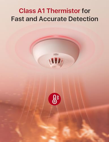 X-Sense Smart Heat Alarm XH02-M with 10-Year Sealed Battery, an Accessory for FS31 or FS51 Smoke Alarm Kit, Model XH02-M, Single Pack