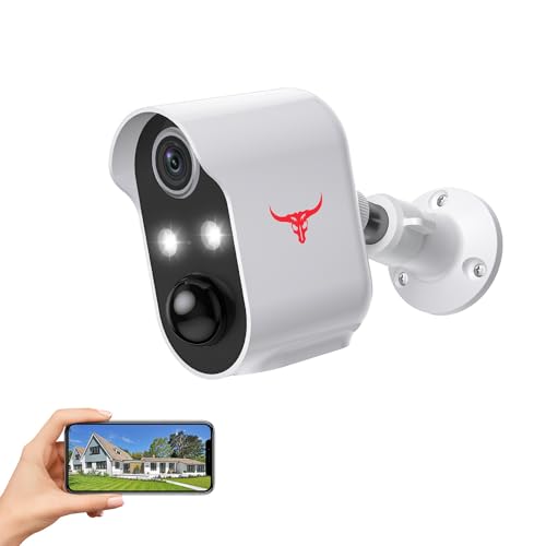 Camtro Outdoor Security Camera, Battery Powered Wireless Camera, Suitable for Home Security Indoor/Outdoor, Cloud Storage, Color Night Vision, 2-way Talk, Smart AI Motion Detection