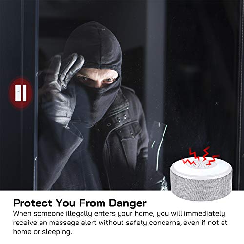 WiFi Door Alarm System(2nd Gen), Smart Home Alarm Security System DIY, Phone Alert, 8 Pieces-Kit (Alarm Siren, Door Window Sensors, Remotes), Work with Alexa, for House, Apartment, Alpha by tolviviov