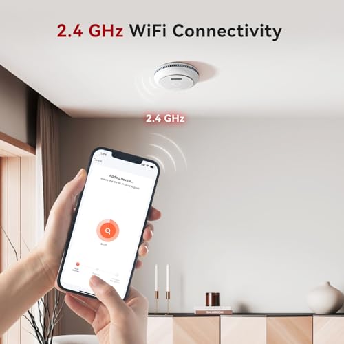 Siterlink 2.4G Smart Smoke and Carbon Monoxide Detector Combo with Digital Display, 2 in 1 WiFi Fire and CO Alarm Detector, Replaceable Battery, Real-Time Notification, UL217 UL2034, 1 Pack