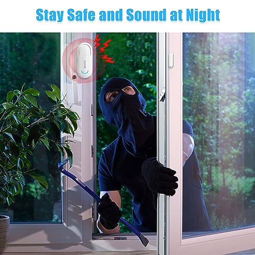 SanJie Smart WiFi Door Sensor Alarm for Kids Safety, Window Door Real-time Alarm , No Hub Required, Trigger Phone Notification,for Home Security Bussiness Burglar Alert with Alexa Google Assistant
