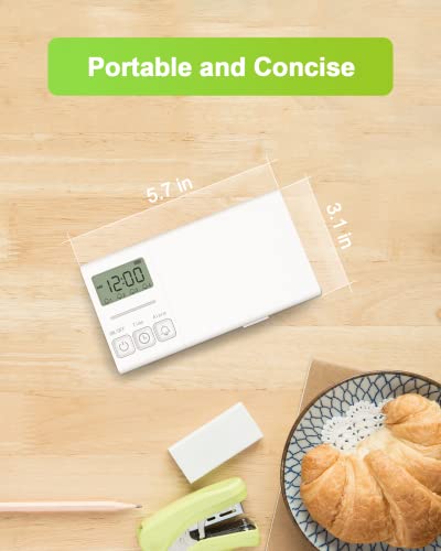 Comfytemp Smart Pill Organizer with APP, 7-Day Large Pill Reminder with Alarm, Portable Weekly Pill Organizer with Sound and Light Remind, Pill Box with Medication Record, Medicine Box for Pills