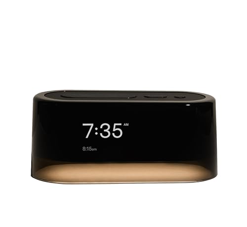 Loftie Smart Alarm Clocks for Bedroom - Sound Machine Alarm Clock with Light, Bluetooth Speaker, White Noise, Nature Sounds, Nightlight, Blackout Mode, Morning Routines, Evening Routines (Black Top)