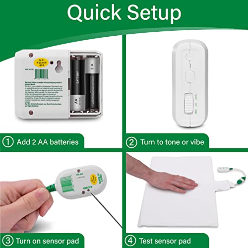Smart Caregiver Wireless Chair Alarm System with Pager and Weight Sensor for Fall Prevention | 10" x 15" Pressure Sensor Alarm for Chair Alerts Caregiver | Cordless Chair Alarm with up to 300' Range