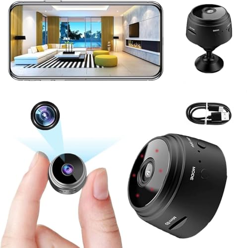MMHM Mini Video-Only Surveillance,Hidden Video Cameras,Night Vision Indoor/Outdoor Small Dog Pet Camera Baby Monitors, Blackes
