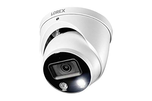 Lorex 4K Ultra HD Smart Deterrence Indoor/Outdoor IP Metal Dome Security Add-On Camera with Smart Motion Detection Plus | Two-Way Talk audio (REQUIRES RECORDER)