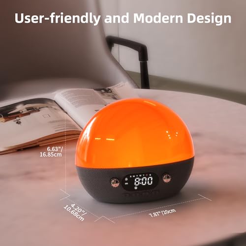MOMILLA White Noise Sound Machine- Sunrise Alarm Clock with Bluetooth Speaker, Smart Alarm Clocks for Bedrooms, Alexa & APP Control, Sunset Night Light Wake up Light for Kids & Heavy Sleepers
