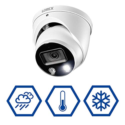 Lorex 4K Ultra HD Smart Deterrence Indoor/Outdoor IP Metal Dome Security Add-On Camera with Smart Motion Detection Plus | Two-Way Talk audio (REQUIRES RECORDER)