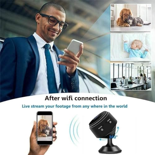 MMHM Mini Video-Only Surveillance,Hidden Video Cameras,Night Vision Indoor/Outdoor Small Dog Pet Camera Baby Monitors, Blackes