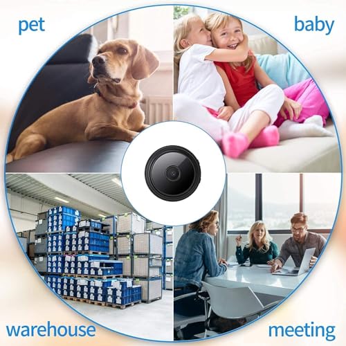 MMHM Mini Video-Only Surveillance,Hidden Video Cameras,Night Vision Indoor/Outdoor Small Dog Pet Camera Baby Monitors, Blackes