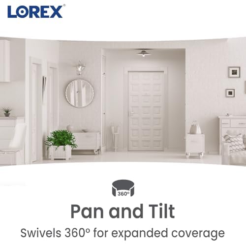 Lorex Smart Indoor Pan/Tilt Wi-Fi Security Camera with Person Detection, Two-Way Audio, and Smart Home Voice Control (2K Indoor)