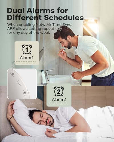 Dekala Sunrise Alarm Clock, Smart Wake Up Light, APP Control, Sunrise Sunset Simulation, Sleep Sound Machine, Dual Alarms, FM Radio, Natural Sounds, for Heavy Sleepers Adults, Ideal Gift