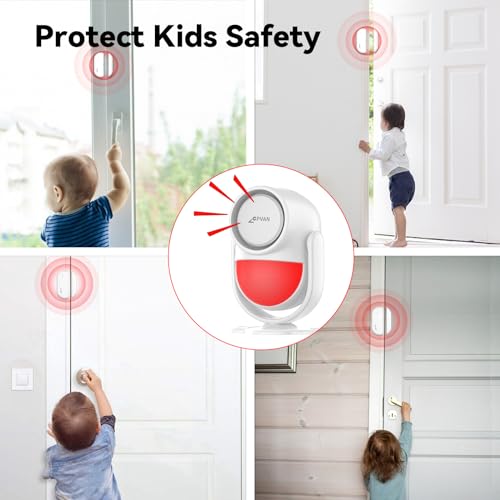 CPVAN Home Alarm System, WiFi PIR Motion Sensor Alarm, Wireless DIY Smart Door/Window Alarm for Home Security with Phone APP Alert 9 Pieces-Kit (Indoor PIR Alarm Host, 6 Door Sensors, 2 Remotes)