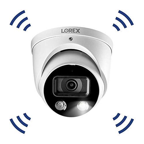 Lorex 4K Ultra HD Smart Deterrence Indoor/Outdoor IP Metal Dome Security Add-On Camera with Smart Motion Detection Plus | Two-Way Talk audio (REQUIRES RECORDER)