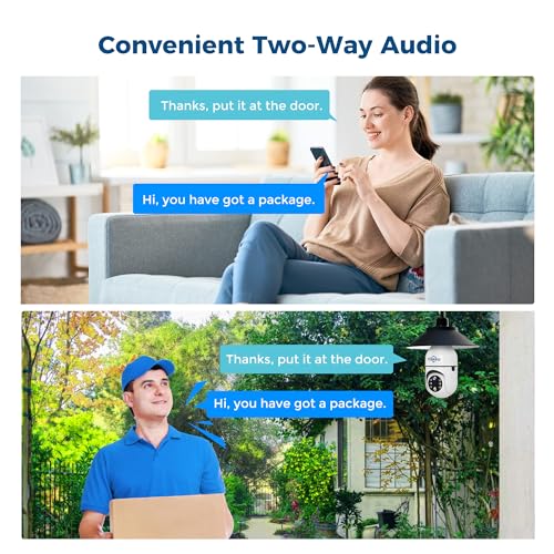 Hiseeu Light Bulb Security Camera Wireless WiFi 5G&2.4GHz,10X Zoom PTZ Light Socket Security Camera for Home, 2-Way-Audio, Auto Tracking & Alarm, 3MP Color Night Vision, SD & Cloud Storage (Dual Lens)