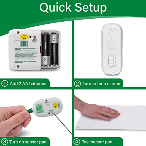 Smart Caregiver Wireless Bed Pad Alarm System with Weight Sensor and Pager for Fall Prevention | 10" x 30" Alarm Pad for Bed Alerts Medical Caregiver | Cordless Bed Alarm with Up to 300' Range