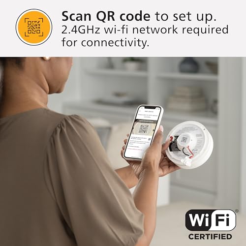 Kidde Smart Smoke & Carbon Monoxide Detector & Indoor Air Quality Monitor, WiFi, Alexa Compatible Device, Hardwired w/Battery Backup, Voice & App Alerts