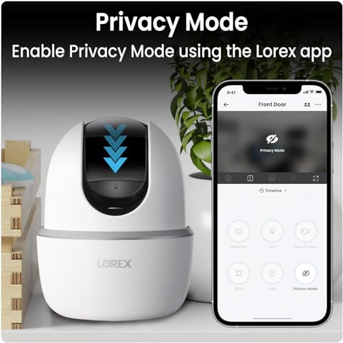 Lorex Smart Indoor Pan/Tilt Wi-Fi Security Camera with Person Detection, Two-Way Audio, and Smart Home Voice Control (2K Indoor)