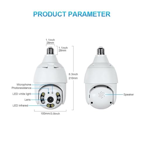 EVERSECU 4K 8MP UHD Screw-in 4 Inch PTZ Security Camera, Outdoor Waterproof, Wireless 2.4G&5Ghz Wifi, ONVlF&RTSP Stream, 360° View, Auto Tracking, 2 Way Audio, Motion Detection, Remote View