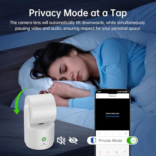 SYMYNELEC 3K 5MP Indoor Security Camera, Smart Baby Monitor/Pet Camera/Home Security with One-Touch Call 360 Pan/Tilt AI Human Detection Motion Tracking 2-Way Talk Noise Reduction, Works with Alexa