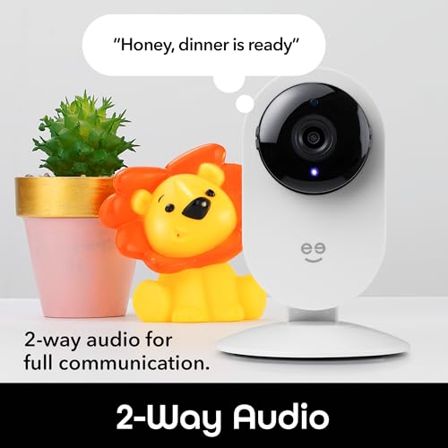 Geeni Glimpse Indoor Home Security Camera - 1080p Video Wireless WiFi, 2-Way Audio, Motion Alert Phone App, Compatible with Alexa, Google Home, White
