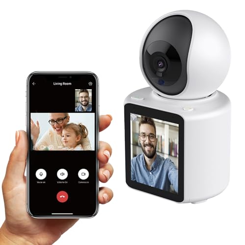 RCA Smart HD Camera with Video Screen, 2-Way Video Calls, No Smartphone Needed – Motion Tracking, Night Vision, 1080p Camera, 128GB Expandable Storage, 360° Pan & Tilt Function