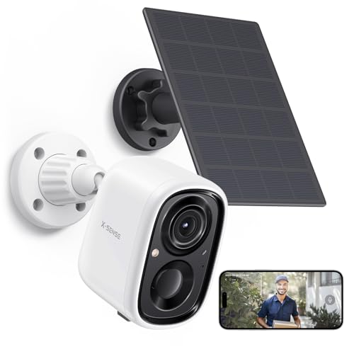 X-Sense Smart Security Camera Wireless PIR Sensor, 1080p Color Night Vision, Two-Way Audio, IP65 Weatherproof, SD Card, Cloud Storage, 2.4 GHz Wi-Fi