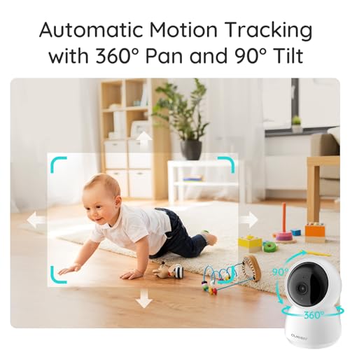 CURISEE 2K Pet Camera Indoor Security Camera Baby Camera Dog Camera Smart Camera ith Phone App 2.4GHz WiFi Camera360°Pan & Tilt, 2-Way Audio, Night Vision AI Motion Detection and Tracking