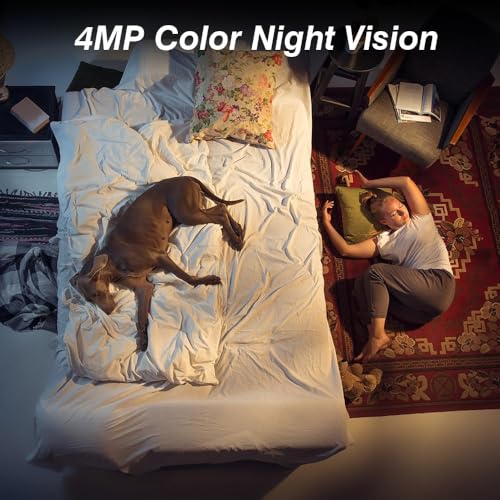 2K Security Cameras for Home Security 4Pack,4MP WiFi Indoor Security Camera with Color Night Vision, Motion Detection, Two-Way Audio, Cloud & SD Card Storage, Compatible with Alexa & Google Assistant
