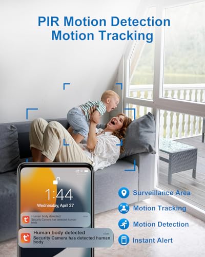 INSEETECH 5ghz WiFi Security Camera Indoor with Tuya Smart App, 2K 4MP Baby Pet Dog Cat Camera, Pan Tilt Zoom Plug-in Camera, AI Motion Detection & Auto Tracking, Night Vision, 2-Way Talk