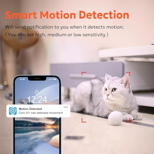 owltron Indoor Security Camera 2K, 360 Camera for Home Security with Motion Detection, Baby Monitor Camera with Phone App, 2.4G WIFI Camera with Night Vision & 2-Way Audio, Works with Alexa