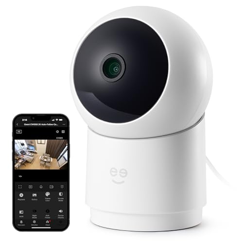 Geeni Scope 2K Quad HD Smart Auto-Tracking Security Camera Compatible with Alexa and Google Home