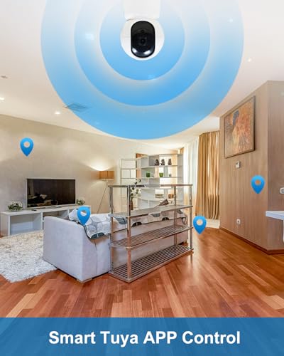 INSEETECH 5ghz WiFi Security Camera Indoor with Tuya Smart App, 2K 4MP Baby Pet Dog Cat Camera, Pan Tilt Zoom Plug-in Camera, AI Motion Detection & Auto Tracking, Night Vision, 2-Way Talk