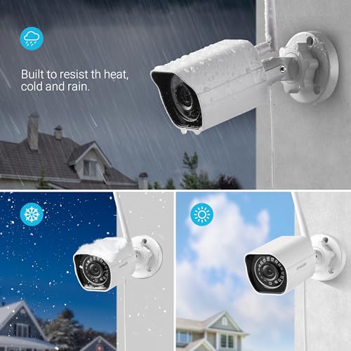 Zmodo 1080p Full HD Outdoor Wireless Security Camera System, 4 Pack Smart Home Indoor Outdoor WiFi IP Cameras with Night Vision, Plug-In, Compatible with Alexa