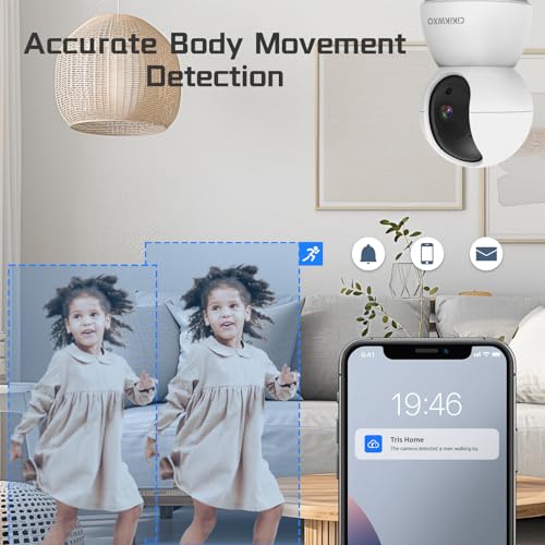 WiFi Camera Wireless Indoor,2K Home Security Camera,360° Pan/Tilt Pet Camera for Dog Cat,Compatible with Google Assistant & Alexa,Night Vision,2-Way Audio,Motion Detection,TF Card & Cloud Storage