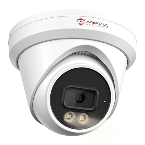 Anpviz 8MP POE Camera, POE IP Camera with 100ft Smart Color Night Vision, Human Vehicle Detection Turret Security Camera, POE Surveillance Camera with Metal Housing, Built-in Mic, NDAA Compliant