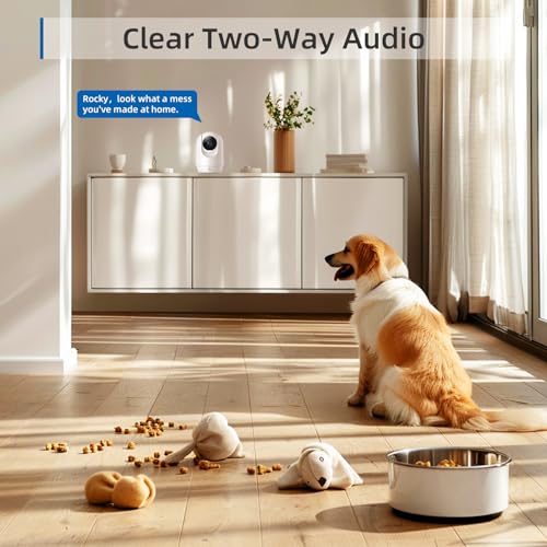 Indoor Security Camera, 5G&2.4G WiFi Cameras for Home Security, Pet/Baby Camera with Phone App, One-click Call, Motion Tracking, Patrol, Pan/Tilt, 2-way Talk, Works with Alexa and Google Assistant
