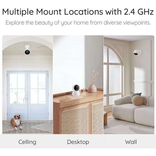 CURISEE 2K Pet Camera Indoor Security Camera Baby Camera Dog Camera Smart Camera ith Phone App 2.4GHz WiFi Camera360°Pan & Tilt, 2-Way Audio, Night Vision AI Motion Detection and Tracking