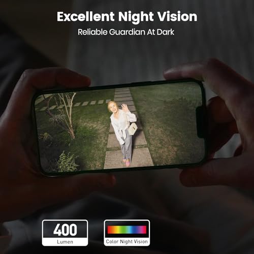 AOSU 3K Wired Security Camera Outdoor - Smart 24/7 Recording WiFi Camera for Home Security w/Sound Light Alerts, AI Surveillance, 360° View, Auto-Tracking, No Monthly Fee Cameras (2.4Ghz WiFi Only)