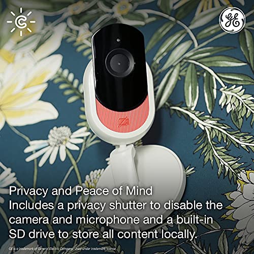 GE Cync Smart Indoor Camera, HD Camera 1080p Resolution, Night Vision, WiFi Security Camera, Works with Amazon Alexa and Google Home, White (1 Pack)