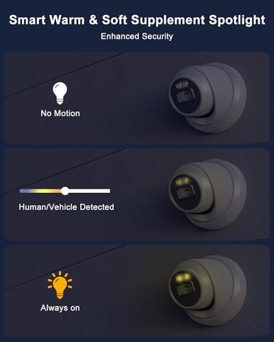Anpviz 8MP POE Camera, POE IP Camera with 100ft Smart Color Night Vision, Human Vehicle Detection Turret Security Camera, POE Surveillance Camera with Metal Housing, Built-in Mic, NDAA Compliant