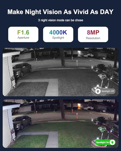Anpviz 8MP POE Camera, POE IP Camera with 100ft Smart Color Night Vision, Human Vehicle Detection Turret Security Camera, POE Surveillance Camera with Metal Housing, Built-in Mic, NDAA Compliant