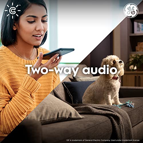 GE Cync Smart Indoor Camera, HD Camera 1080p Resolution, Night Vision, WiFi Security Camera, Works with Amazon Alexa and Google Home, White (1 Pack)