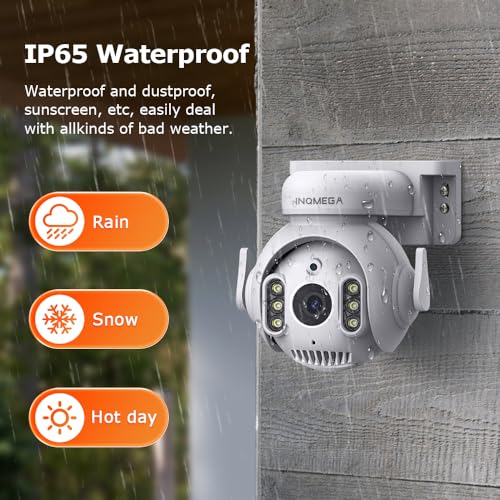 INQMEGA 5MP TUYA Smart Camera,Security Home Surveillance Camera with 2.4G WiFi,2-Way Audio, Full Color Night Vision, Waterproof, Motion Detection, Spotlight & Siren