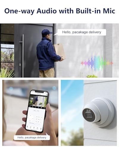 Anpviz 8MP POE Camera, POE IP Camera with 100ft Smart Color Night Vision, Human Vehicle Detection Turret Security Camera, POE Surveillance Camera with Metal Housing, Built-in Mic, NDAA Compliant
